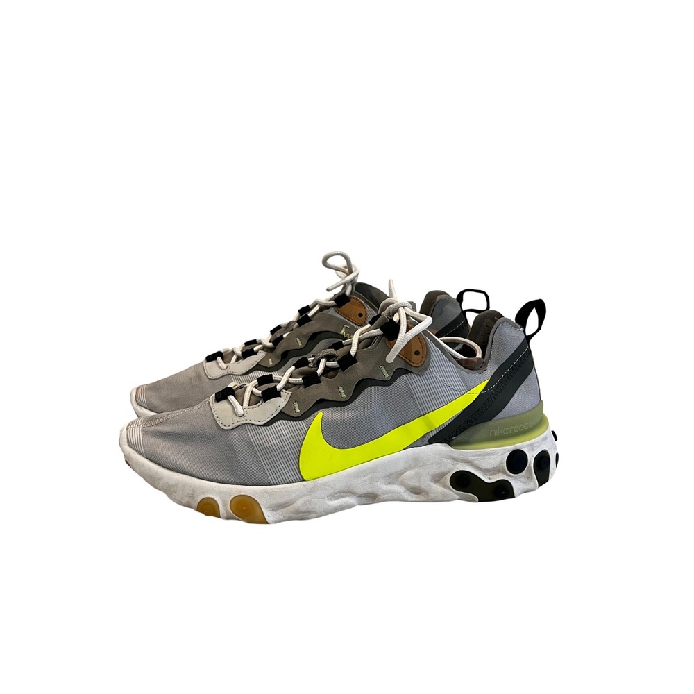 Nike React Element 55 Sneakers Men's Running Shoes Casual Grey Yellow